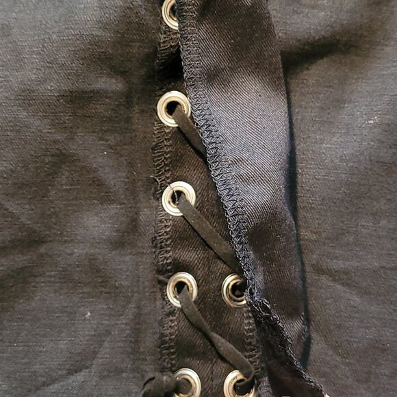 DL1961 Sandra Night Shine Black Coated Lace‑Up Denim Mini Skirt L NWT - Picture 13 of 16